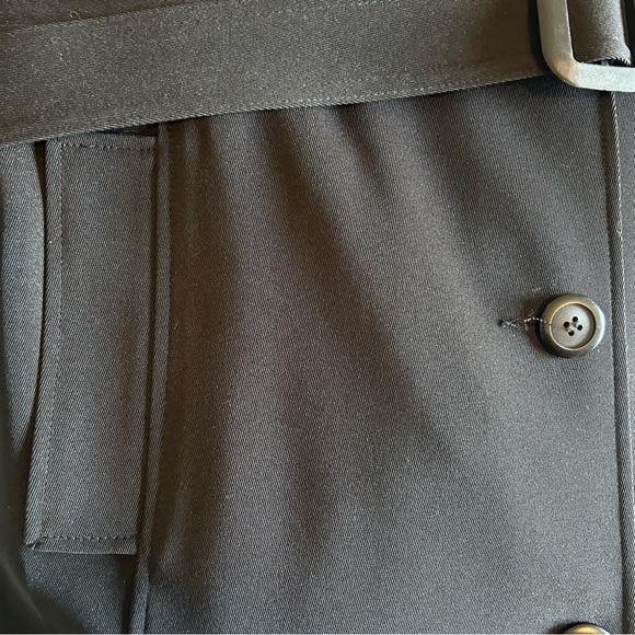 Lovely Long Black Trench/Dress Coat with belt. Great for dressing up or down - Picture 12 of 16